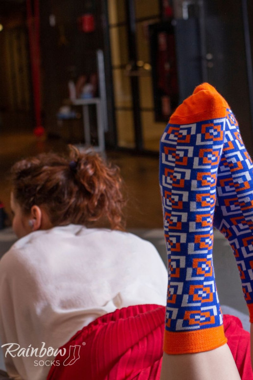 Varavīksnes zeķes ar ģeometriskiem rakstiem 3 Pāris Varavīksnes zeķes ar ģeometriskiem rakstiem 3 Pāris