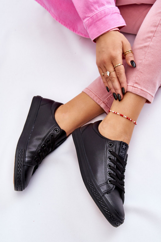 šņorējami Klasiska modeļa brīvā laika apavi melnas krāsas Misima