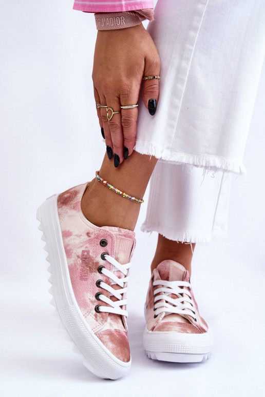 Stilīgasrnas sporta apavi ar līdzenu zoli Big Star LL274044 rozā krāsa-smilšu krāsas Stilīgasrnas sporta apavi ar līdzenu zoli Big Star LL274044 rozā krāsa-smilšu krāsas