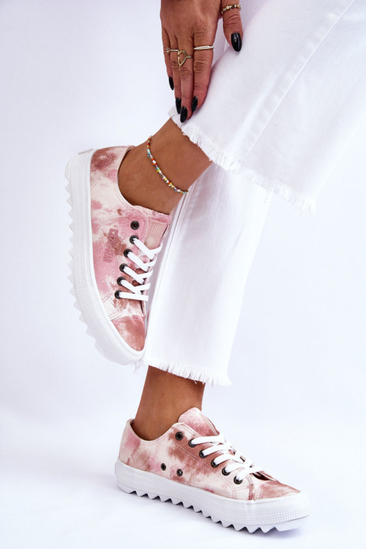 Stilīgasrnas sporta apavi ar līdzenu zoli Big Star LL274044 rozā krāsa-smilšu krāsas Stilīgasrnas sporta apavi ar līdzenu zoli Big Star LL274044 rozā krāsa-smilšu krāsas