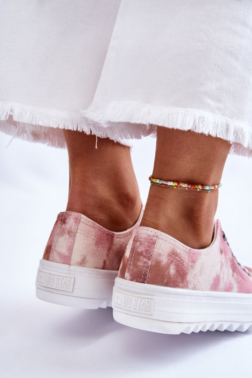 Stilīgasrnas sporta apavi ar līdzenu zoli Big Star LL274044 rozā krāsa-smilšu krāsas Stilīgasrnas sporta apavi ar līdzenu zoli Big Star LL274044 rozā krāsa-smilšu krāsas