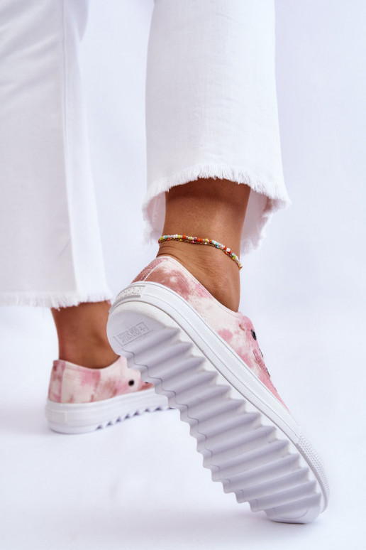 Stilīgasrnas sporta apavi ar līdzenu zoli Big Star LL274044 rozā krāsa-smilšu krāsas Stilīgasrnas sporta apavi ar līdzenu zoli Big Star LL274044 rozā krāsa-smilšu krāsas