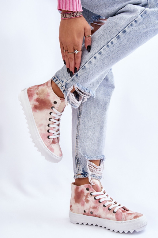 sieviešu puszābaki  Big Star LL274048 smilšu krāsas-Rozā krāsas sieviešu puszābaki  Big Star LL274048 smilšu krāsas-Rozā krāsas