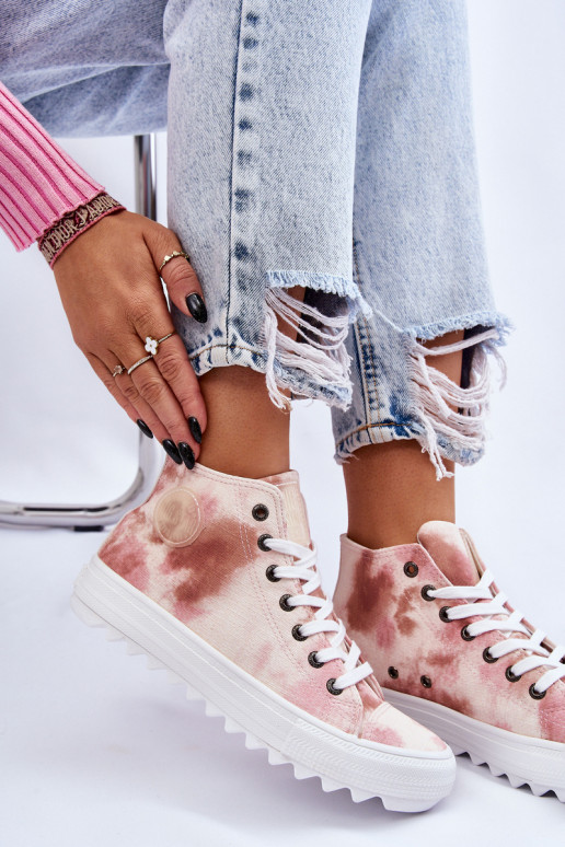 sieviešu puszābaki  Big Star LL274048 smilšu krāsas-Rozā krāsas sieviešu puszābaki  Big Star LL274048 smilšu krāsas-Rozā krāsas