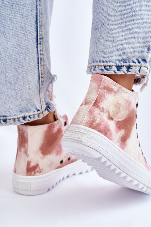 sieviešu puszābaki  Big Star LL274048 smilšu krāsas-Rozā krāsas sieviešu puszābaki  Big Star LL274048 smilšu krāsas-Rozā krāsas