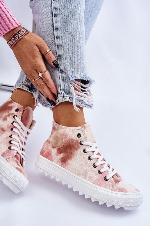 sieviešu puszābaki  Big Star LL274048 smilšu krāsas-Rozā krāsas sieviešu puszābaki  Big Star LL274048 smilšu krāsas-Rozā krāsas