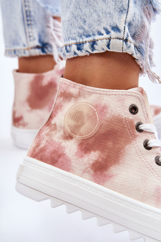 sieviešu puszābaki  Big Star LL274048 smilšu krāsas-Rozā krāsas sieviešu puszābaki  Big Star LL274048 smilšu krāsas-Rozā krāsas