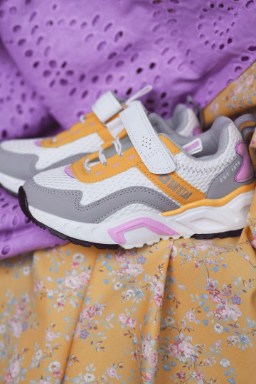 Bērnu apavi ar lipīgām aizdarēm Big Star JJ374257 Baltas-Dzelteni 2