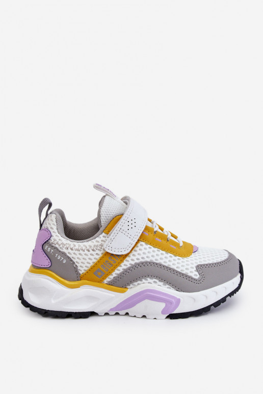 Bērnu apavi ar lipīgām aizdarēm Big Star JJ374257 Baltas-Dzelteni