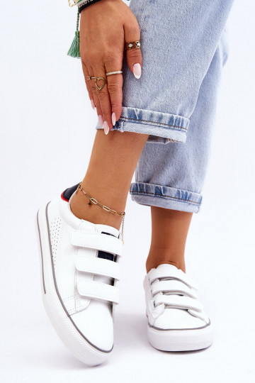 Sporta apavi ar lipīgām aizdarēm Big Star LL274A207 baltas krāsas 2