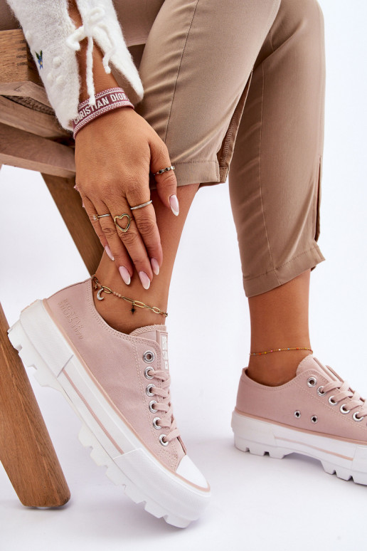 Auduma brīvā laika apavi ar platformu Big Star LL274151 Nude Auduma brīvā laika apavi ar platformu Big Star LL274151 Nude