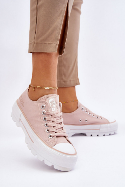 Auduma brīvā laika apavi ar platformu Big Star LL274151 Nude Auduma brīvā laika apavi ar platformu Big Star LL274151 Nude