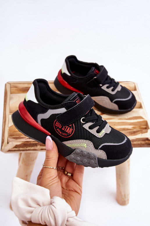 Bērnu kedu modeļu apavi Memory Foam System Big Star LL374224 melnas krāsas