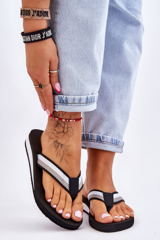 Čības modernas iešļūcenes ar platformu Big Star LL274781 melnas krāsas Čības modernas iešļūcenes ar platformu Big Star LL274781 melnas krāsas