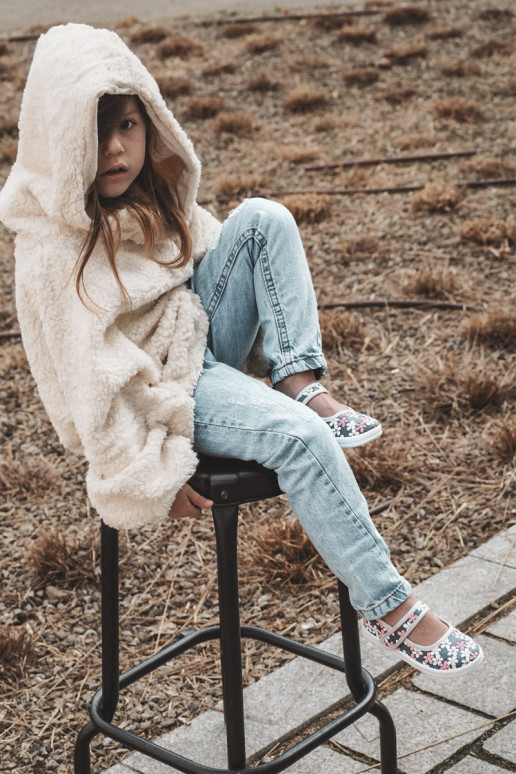 Bērnu balerīnas ar ziedu rakstiem Zilas krāsas-Pelēkas krāsas Noah