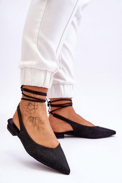 balerīnas ar bantītēm ar kniedēm melnas krāsas Mavis balerīnas ar bantītēm ar kniedēm melnas krāsas Mavis