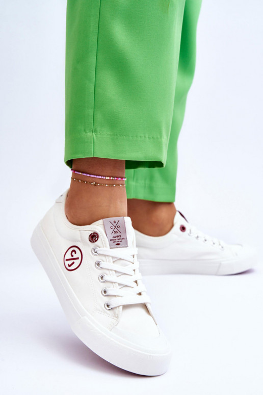 Auduma Sporta apavi Cross Jeans LL2R4043 baltas krāsas Auduma Sporta apavi Cross Jeans LL2R4043 baltas krāsas