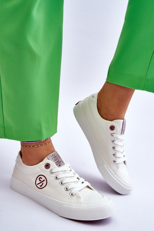 Auduma Sporta apavi Cross Jeans LL2R4043 baltas krāsas Auduma Sporta apavi Cross Jeans LL2R4043 baltas krāsas