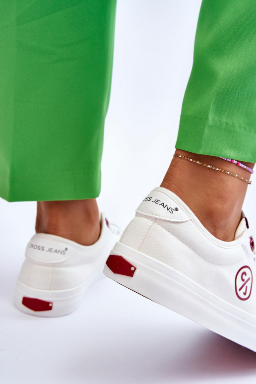 Auduma Sporta apavi Cross Jeans LL2R4043 baltas krāsas Auduma Sporta apavi Cross Jeans LL2R4043 baltas krāsas