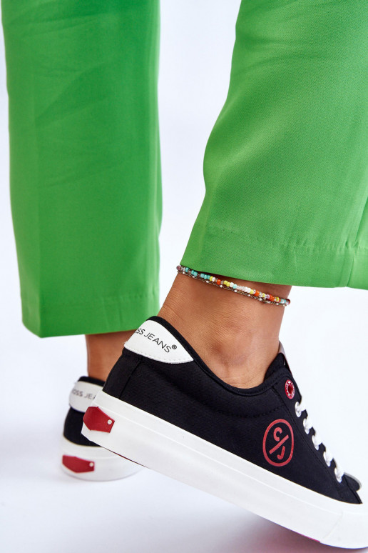 Auduma Sporta apavi Cross Jeans LL2R4044 melnas krāsas Auduma Sporta apavi Cross Jeans LL2R4044 melnas krāsas