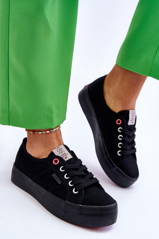 Sieviešu apavi ar platformu Cross Jeans LL2R4039 melnas krāsas