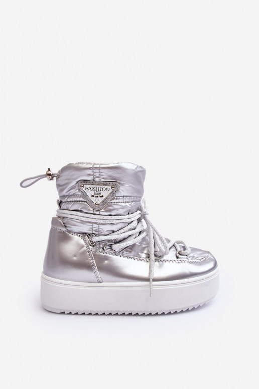 Sniega apavi siltināti šņorējami Sudraba krāsas Colina Sniega apavi siltināti šņorējami Sudraba krāsas Colina