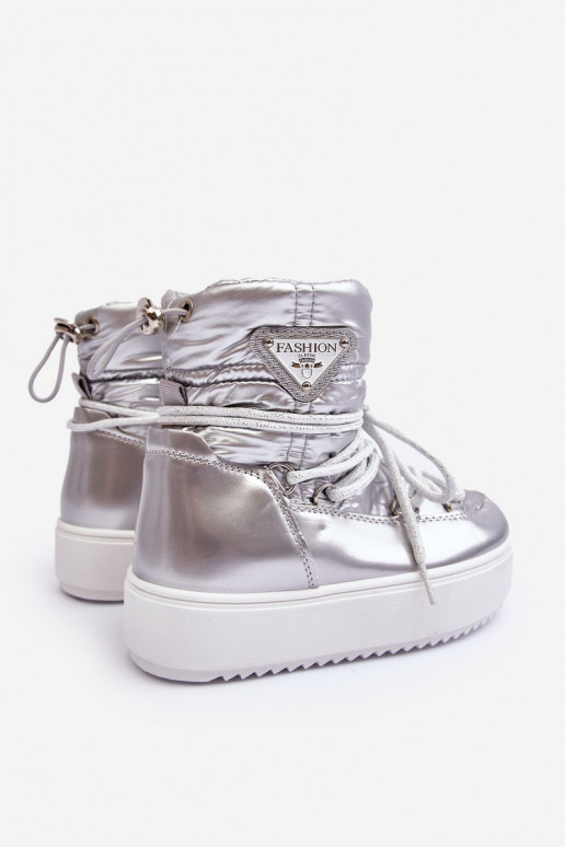 Sniega apavi siltināti šņorējami Sudraba krāsas Colina Sniega apavi siltināti šņorējami Sudraba krāsas Colina