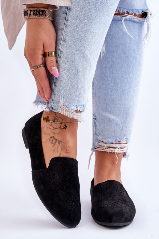 zamšādas  Mokasīni melnas krāsas Giovana zamšādas  Mokasīni melnas krāsas Giovana