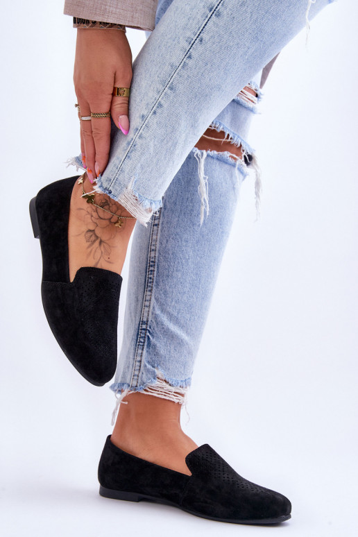 zamšādas  Mokasīni melnas krāsas Giovana zamšādas  Mokasīni melnas krāsas Giovana