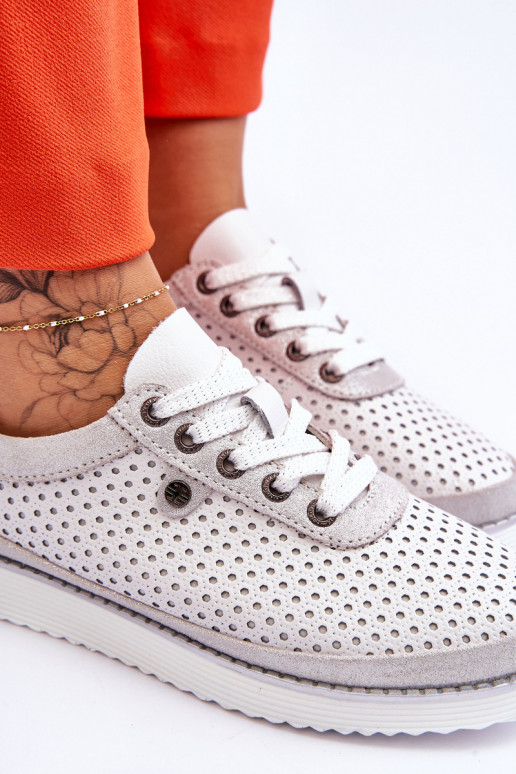 Stilīgasrnas   Ažūra apavi Sportiska stila Baltas-Sudraba krāsas Cantare