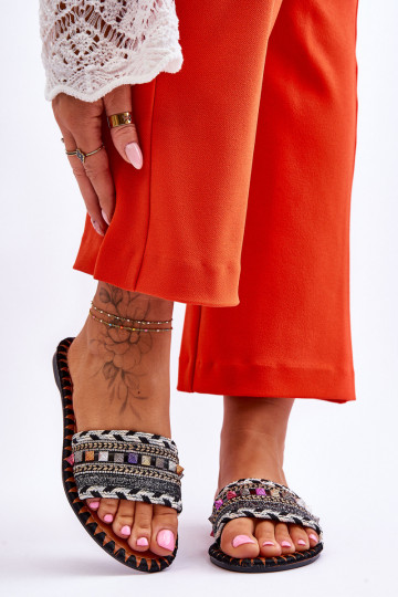 Dekorētas Čības melnas krāsas Bellisa 2