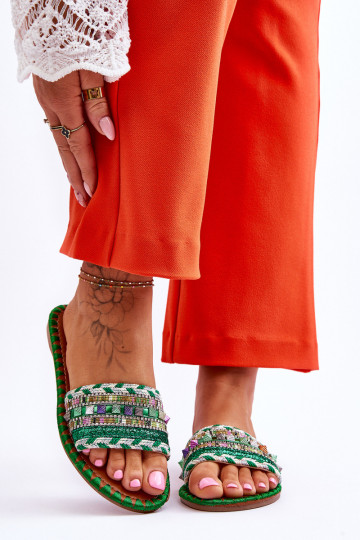 Dekorētas Čības Zaļas krāsas Bellisa 2