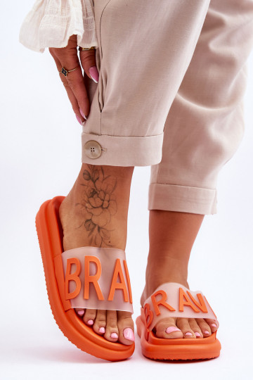 Čības ar platformu oranžas krāsas Brave