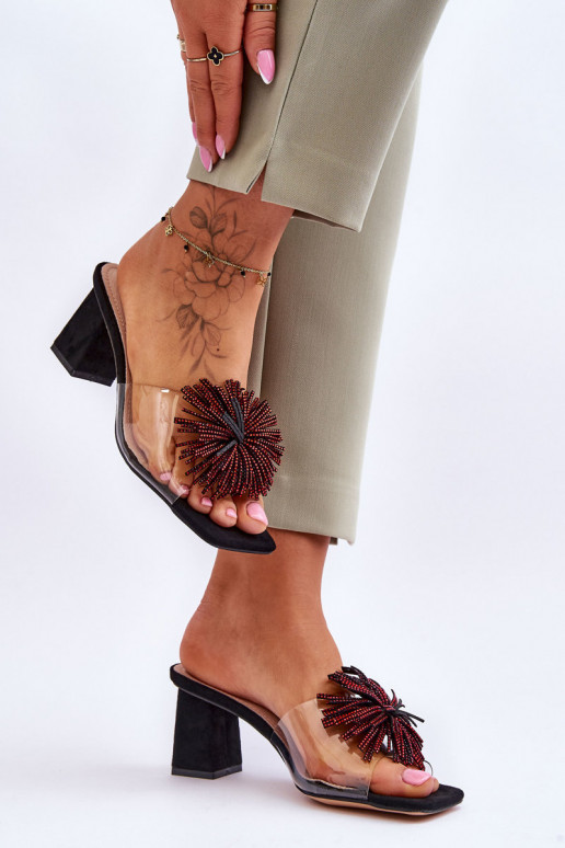 Stilīgasrnas Caurspīdīgas čības ar papēdi S.Barski KV-AP658-1 melnas krāsas Stilīgasrnas Caurspīdīgas čības ar papēdi S.Barski KV-AP658-1 melnas krāsas