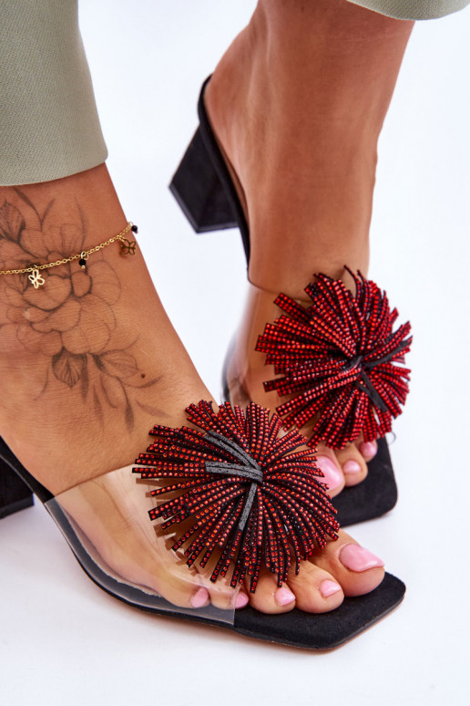 Stilīgasrnas Caurspīdīgas čības ar papēdi S.Barski KV-AP658-1 melnas krāsas Stilīgasrnas Caurspīdīgas čības ar papēdi S.Barski KV-AP658-1 melnas krāsas