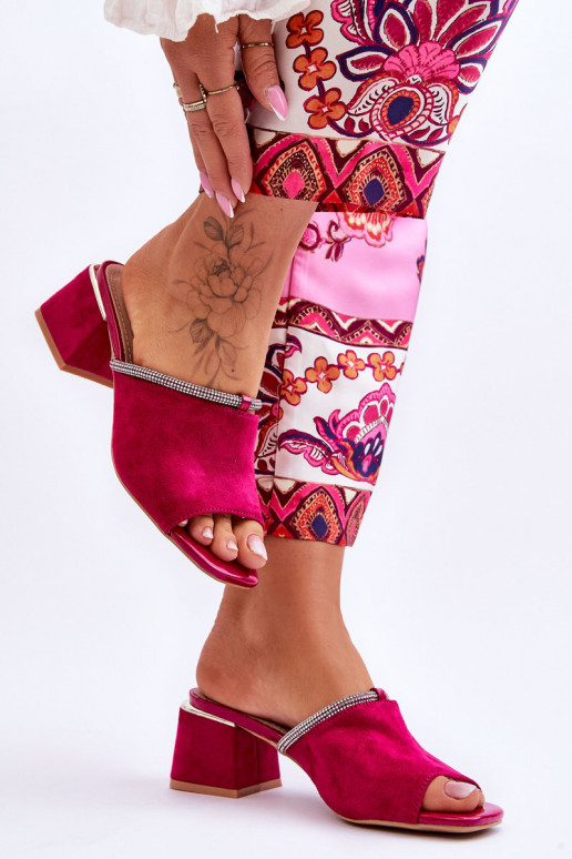 zamšādas čības ar papēdi S.Barski KV-612-2 rozā krāsas zamšādas čības ar papēdi S.Barski KV-612-2 rozā krāsas