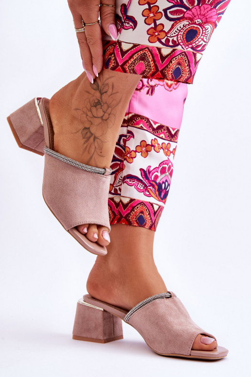 zamšādas čības ar papēdi S.Barski KV-612-2 smilšu krāsas zamšādas čības ar papēdi S.Barski KV-612-2 smilšu krāsas