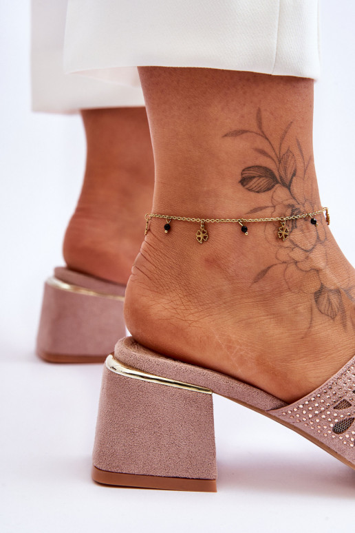 Čības ar papēdi ar tīkliņu S.Barski KV-612-1 Nude Čības ar papēdi ar tīkliņu S.Barski KV-612-1 Nude