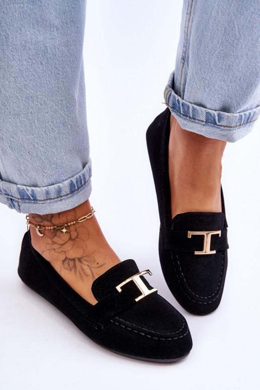 Klasiski uzvelkami mokasīni melnas krāsas Carly