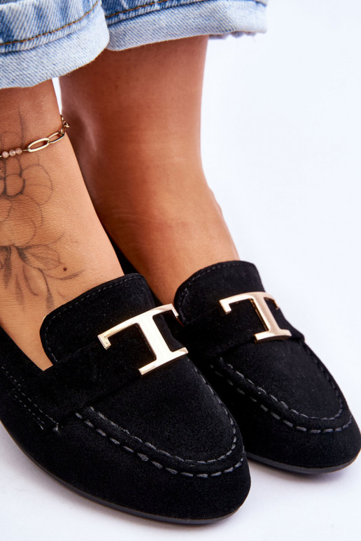 Klasiski uzvelkami mokasīni melnas krāsas Carly