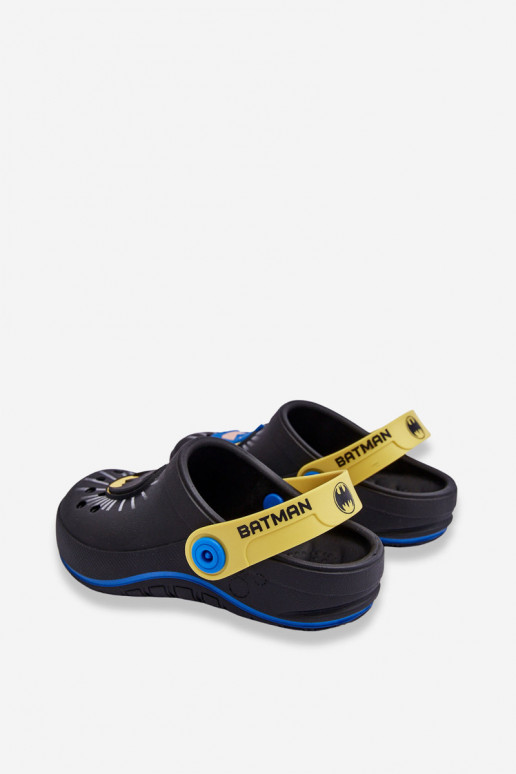 Bērnu crocs stila čības Batman Grendene Kids JJ385005 melnas krāsas