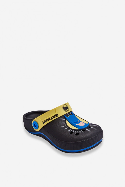 Bērnu crocs stila čības Batman Grendene Kids JJ385005 melnas krāsas