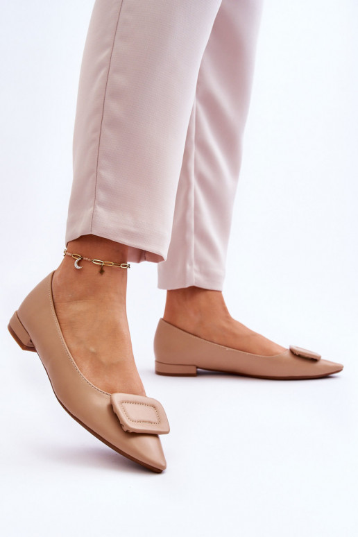 Klasiska modeļa Balerīnas ar ornamentiem smilšu krāsas Rivea Klasiska modeļa Balerīnas ar ornamentiem smilšu krāsas Rivea