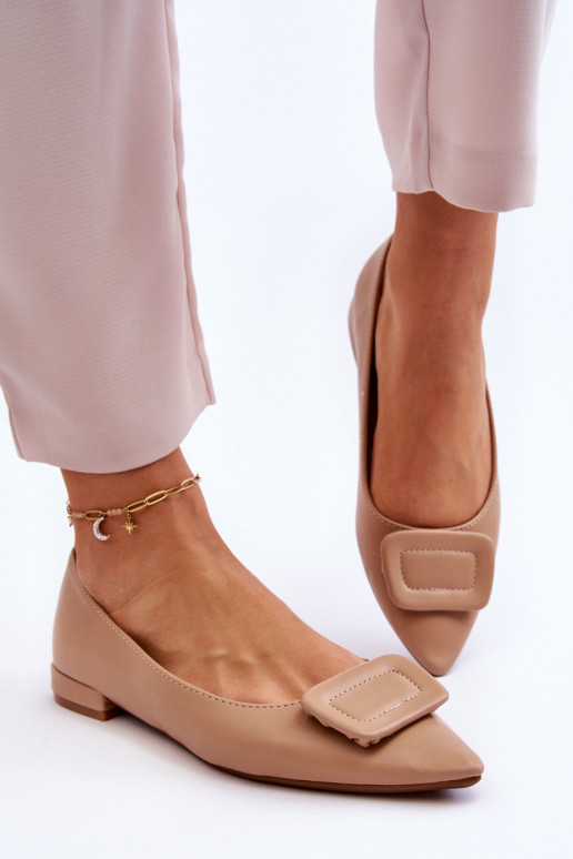 Klasiska modeļa Balerīnas ar ornamentiem smilšu krāsas Rivea Klasiska modeļa Balerīnas ar ornamentiem smilšu krāsas Rivea