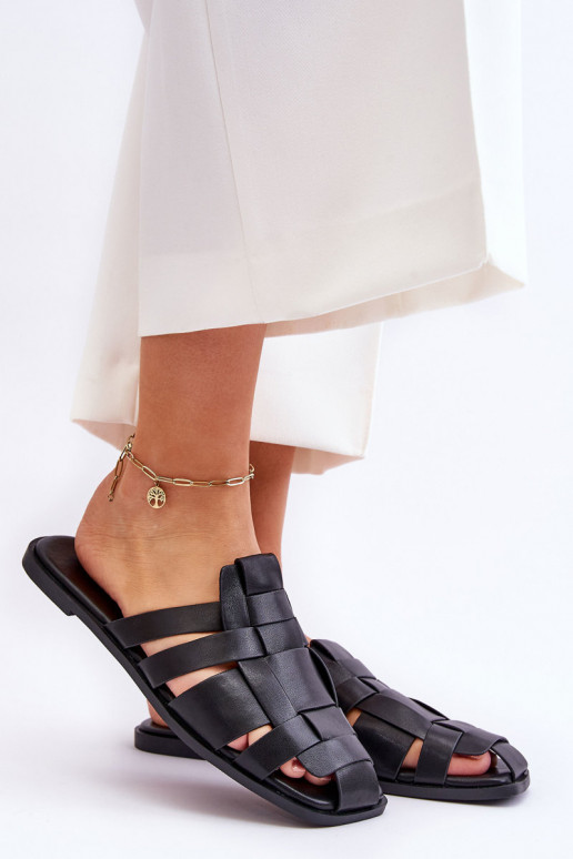 Čības Ar svītrām melnas krāsas Reyna