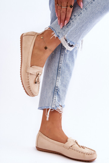 Klasiski zamšādas mokasīni smilšu krāsas Good Time 2