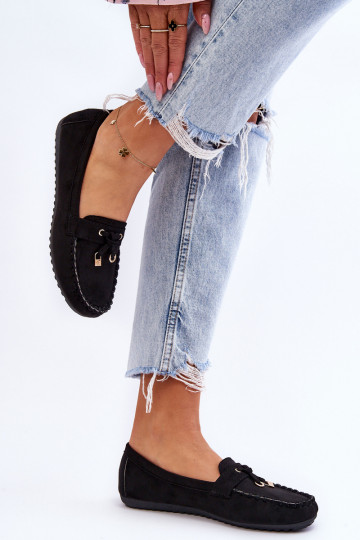 Klasiski zamšādas mokasīni melnas krāsas Good Time 2