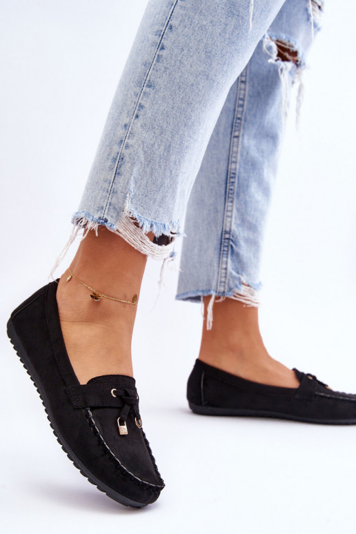 Klasiski zamšādas mokasīni melnas krāsas Good Time Klasiski zamšādas mokasīni melnas krāsas Good Time