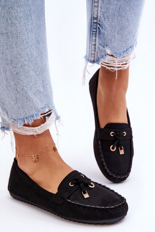 Klasiski zamšādas mokasīni melnas krāsas Good Time Klasiski zamšādas mokasīni melnas krāsas Good Time