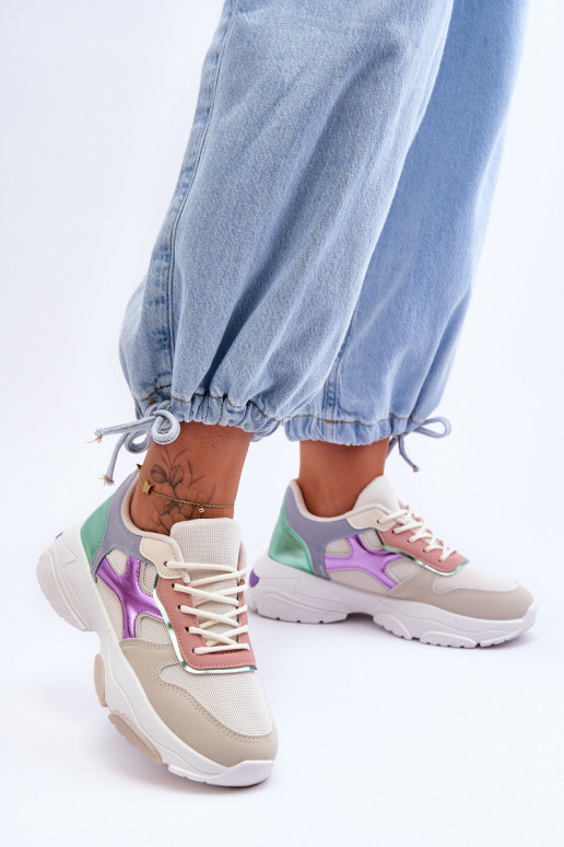 Sneakers modeļa apavi šņorējami smilšu krāsas-Zaļas krāsas Cortes Sneakers modeļa apavi šņorējami smilšu krāsas-Zaļas krāsas Cortes